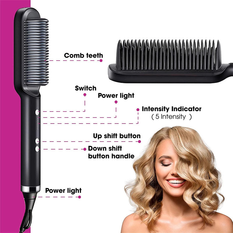 2 In 1 Anti-Scald Hair Straightener & Styler - Negative Ion